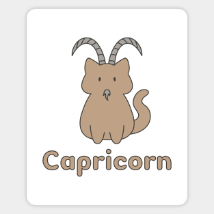 Capricorn Cat Zodiac Sign with Text Magnet